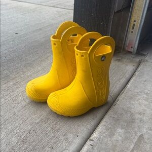 CROCS Kids Bright Yellow Rain Boots